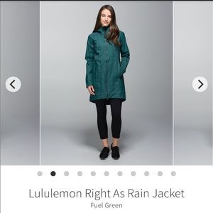 EUC Lululemon Right As Rain Coat. Size 6.